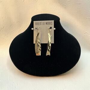 RLM Earrings By Robert Lee Morris Wire Wrap Hammered Goldtone Dangle